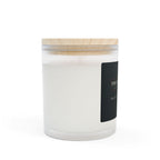 White candle with a wooden lid on a white background