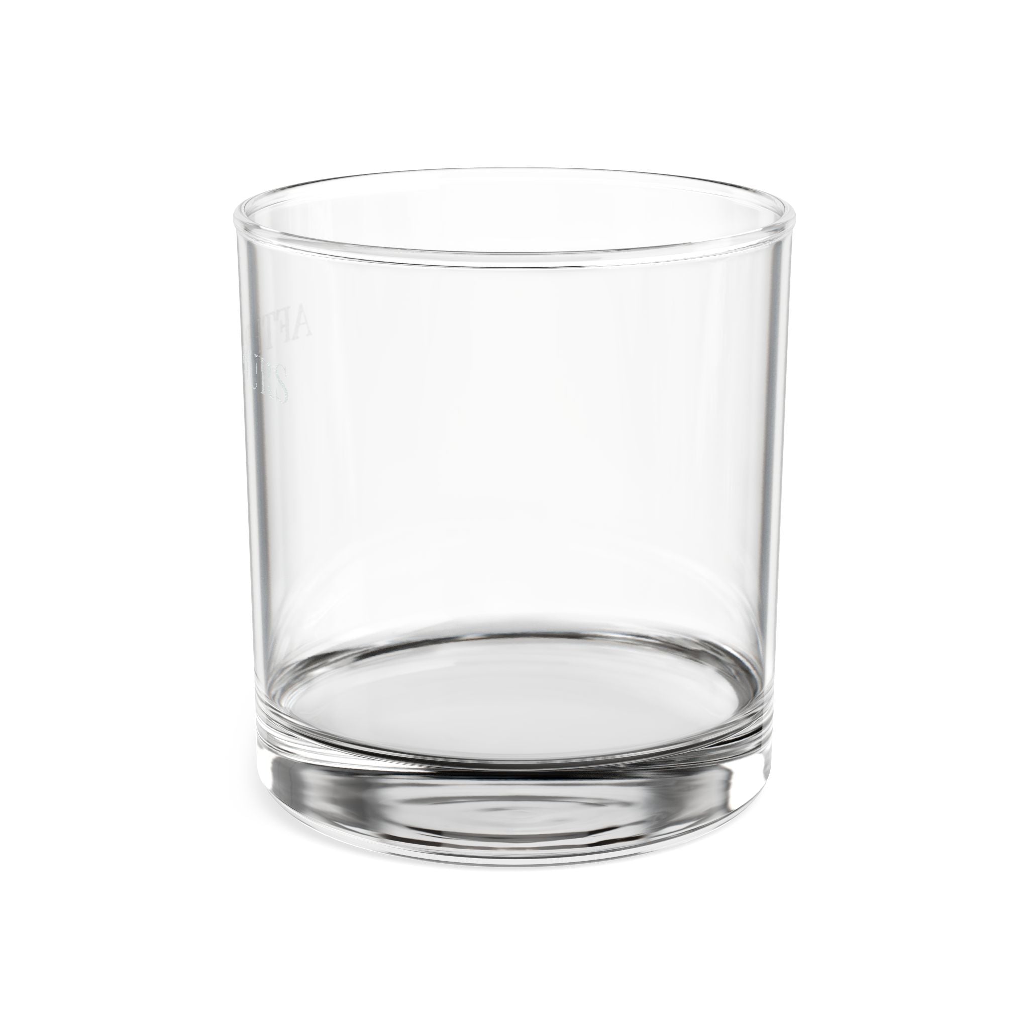 Clear glass tumbler on a white background