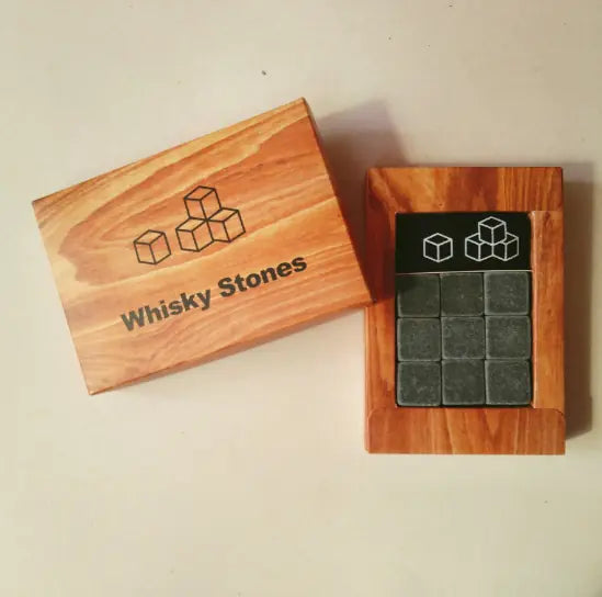 The Modern Den – Granite Whiskey Stones (Set of 9)